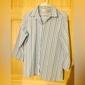 Saks Fifth Avenue Men's Blue Striped Shirt